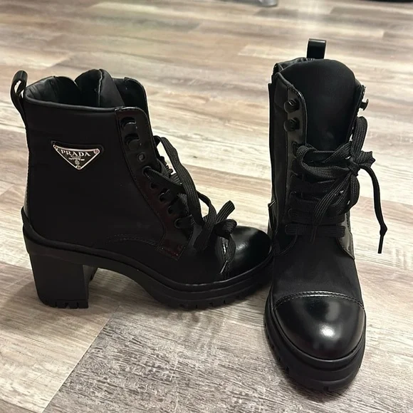 Prada with box nylon new booties, black size 36.